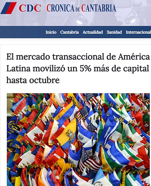 El mercado transaccional de Amrica Latina moviliz un 5% ms de capital hasta octubre